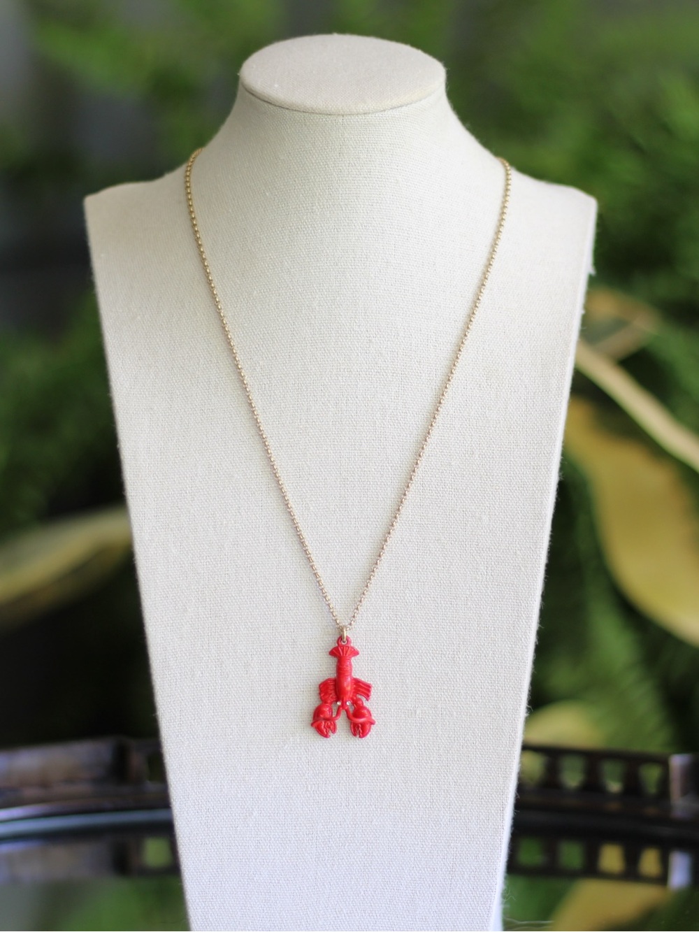 J. Crew | Enamel Lobster Pendant Necklace - Picture 2 of 6